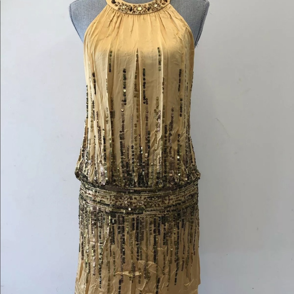 Sue Wong Nocturne Racerback Silk Dress 6 NWT